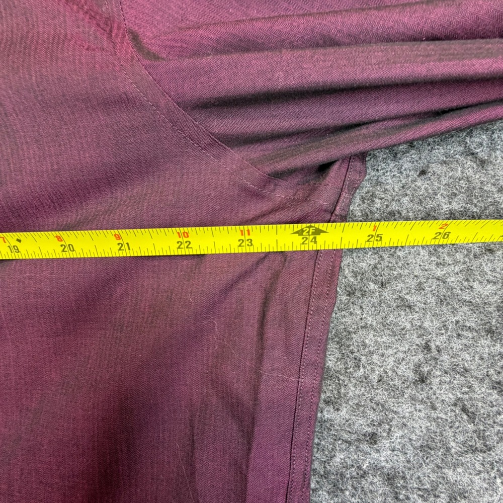 Calvin Klein Dress Shirt Mens XL Purple Steel+ Slim Fit Herringbone Cotton - Picture 7 of 9